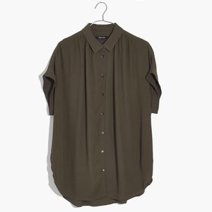 Madewell Central Drapey Shirt - Olive Green - Small